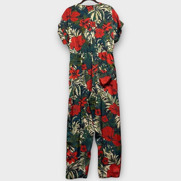 Zara Women’s Jumpsuit Medium Floral Tropical Hawaiian Resortwear Feminine - Picture 7 of 14